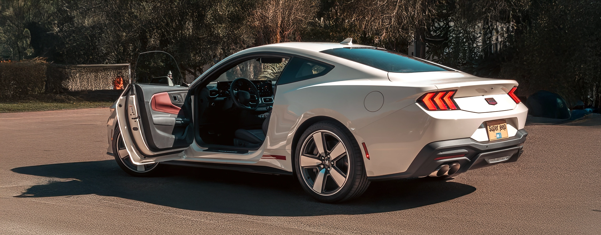 Ford Mustang GT - מבט צד אלכסוני דלת פתוחה